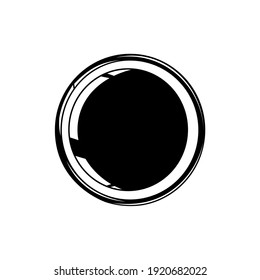 Coffee Cup Silhouette. Top View.  Coffee Cup Illustration for Logo or Graphic Design Element. Vector Illustration