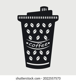 Diseño de vectores de la tipografía de la silueta de la copa de café 