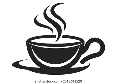 coffee and cup silhouette vector