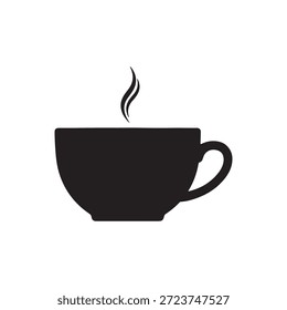 Xícara de café silhueta vetor ilustração plana