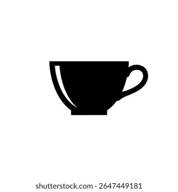 Coffee Cup Silhouette Vector - Hot Beverage Icon for Cafe, Espresso Bar, and Morning Drink Concepts