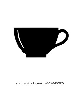Coffee Cup Silhouette Vector - Hot Beverage Icon for Cafe, Espresso Bar, and Morning Drink Concepts
