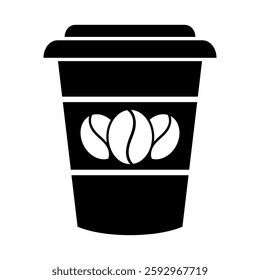 Coffee cup silhouette vector icon,minimalist and modern concept icon,isolated on white background,can be for logo or coffee icon
