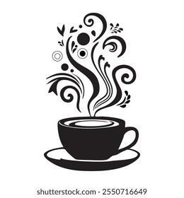 Coffee Cup Silhouette vector, Logo Design Template