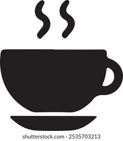 Estilo del Vector de la silueta de la taza de café con fondo blanco