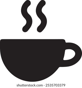 Estilo del Vector de la silueta de la taza de café con fondo blanco