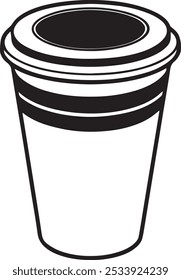 Silueta de taza de café Vector fondo blanco