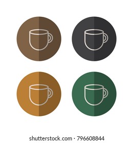 Coffee Cup, Simple Design, Outline Stroke, Vector, Illustration.