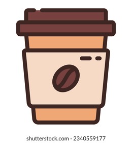 Coffee Cup Simple Line Icon Symbol Logo