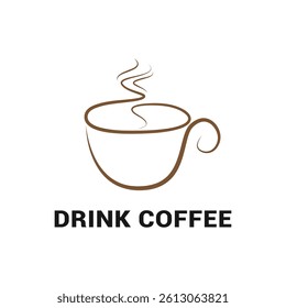 coffee cup simple logo design creative idea