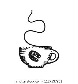 coffee cup simple sketch vector isolated.