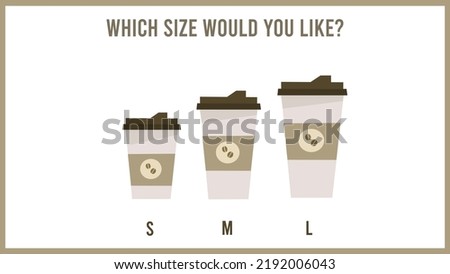 Coffee cup sizes poster (S,M,L)