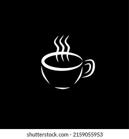 Coffee cup sketch on black background