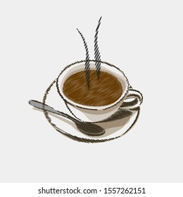 Coffee Cup Sketch Vector Illustration With White Background Design Ideas Vector Stock Illustration