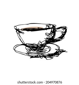 Coffee cup sketch vector illustration 