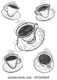 Coffee cup sketches