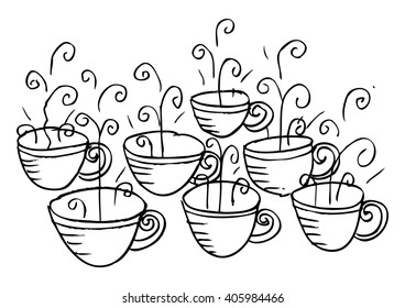 coffee cup with sketchy style.