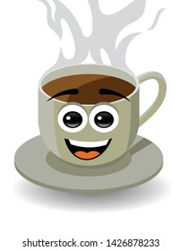 coffee cup with smiley face