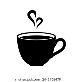coffee cup with smoke isolated on white background
