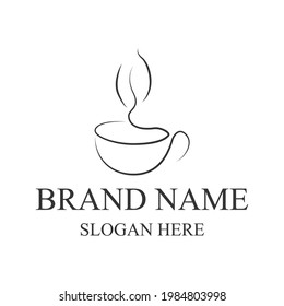 coffee cup and smoke logo in the shape of coffee beans for your brand or product. vector logo