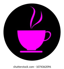 coffee cup with smoke on a white background