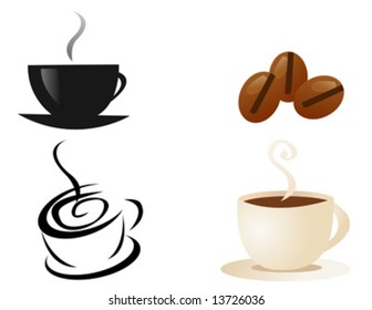 coffee cup and smoke vector