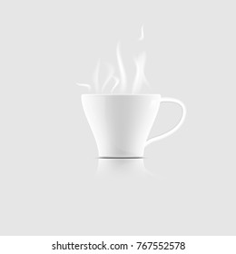 Coffee cup, smoke, vector