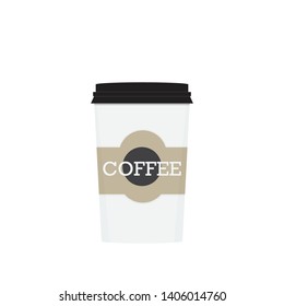 Coffee cup with smoke. Vector Illustration icon. Flat Style. Design for Cafeteria Posters and Banners Cards