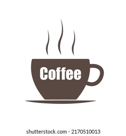 Café con humo. símbolo de vector. Cartel de la cafetería.