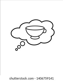 coffee cup with speech bubble icon,vector best line icon.