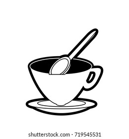 coffee cup  and spoon  vector illustration