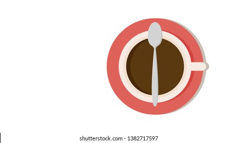 coffee cup and spoon vector. wallpaper.