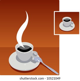 Coffee cup with a spoon and without