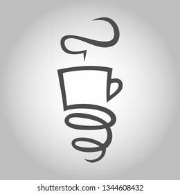 Coffee cup with a spring symbol, icon. Design element