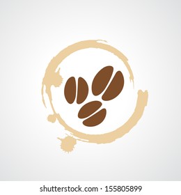coffee cup stain icon isolated on white background 