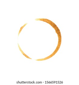 Coffee cup stain or paper mark circle. Brown colorful vector.