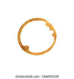 Coffee cup stain or paper mark circle. Brown colorful vector.