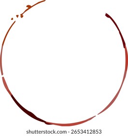 Anel de mancha de xícara de café formando um círculo perfeito em uma superfície branca, criando um visual simples, mas impressionante, ideal para fundos, texturas ou elementos de design relacionados a café, bebidas ou manchas
