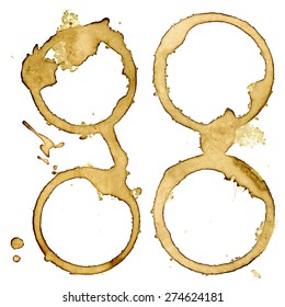 Coffee cup stains. Set of four vectors eps10. Good as design elements for cafe/bar/restaurant menu, flayers, advertising, cards.