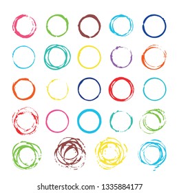Coffee cup stains set isolated on white. Vector illustration.