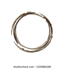 Coffee cup stains set isolated on white. Vector illustration.