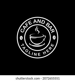 Coffee Cup Stamp for Cafe Label Emblem Sticker logo design