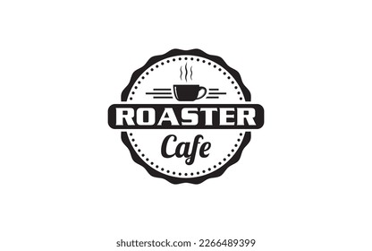 Coffee Cup Stamp for Cafe Label Emblem logo design template