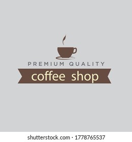 Sello de la copa de café para el diseño del logotipo Etiqueta Emblem Sticker