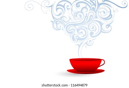 Coffee cup with steam aroma