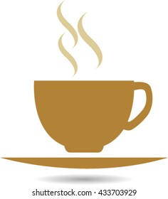 Coffee cup with steam. EPS vector.