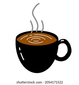Coffee cup with steam flat design object vector