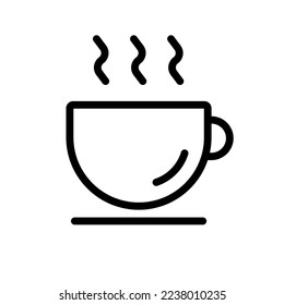 Kaffeetasse und Dampfsymbol. Cafe und Restaurant Ikone. Vektorgrafik.
