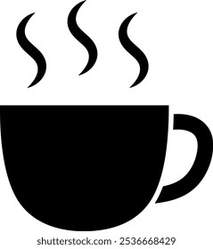 Xícara de café e vapor isolado vetor silhueta ícone