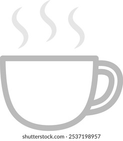 Coffee cup and steam isolated vector icon